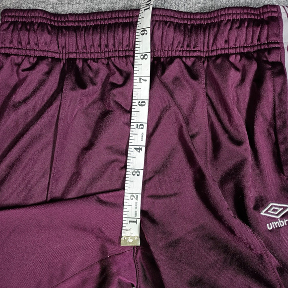Umbro Track Pants Women Small Burgundy Logo Zip Ankle Y2K - Picture 7 of 9